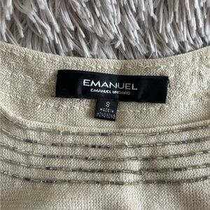 Emanuel Ungaro camisole. Light tan with beaded neckline and spaghetti straps